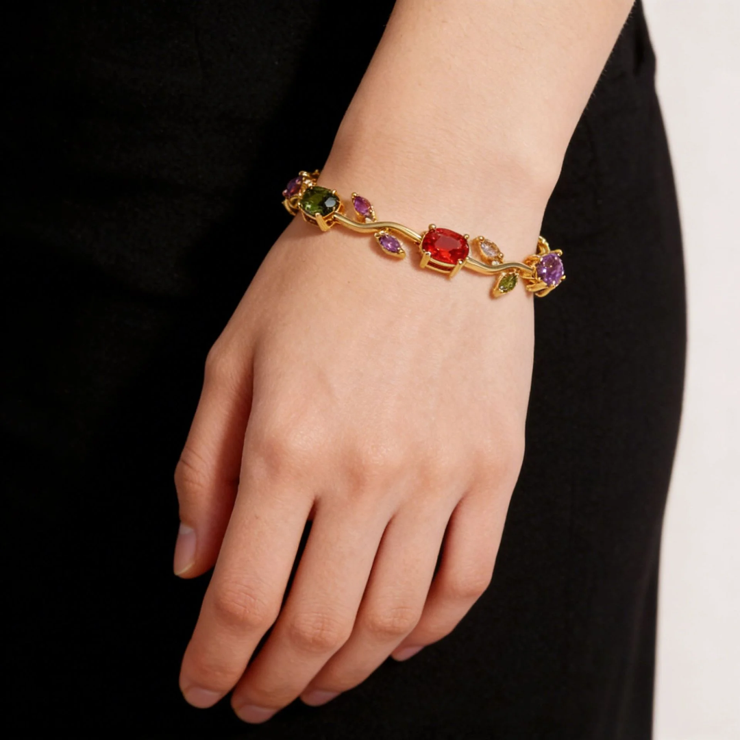 Bracelet Tulip Multicolore – Plaqué Or - Image 3