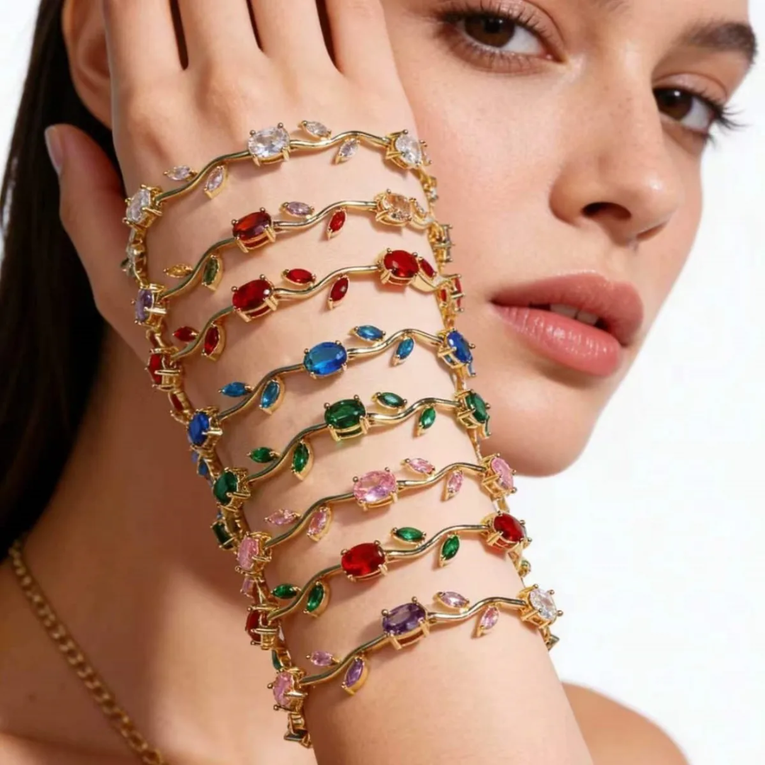 Bracelet Tulip Multicolore – Plaqué Or - Image 2