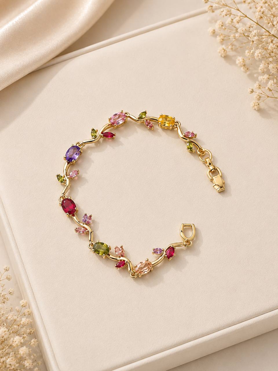 Bracelet Tulip Multicolore – Plaqué Or - Image 17